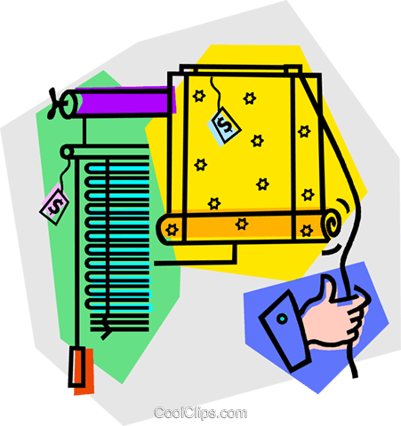 Horizontal Blinds Royalty Free Vector Clip Art Illustration - Window Covering (451x480)