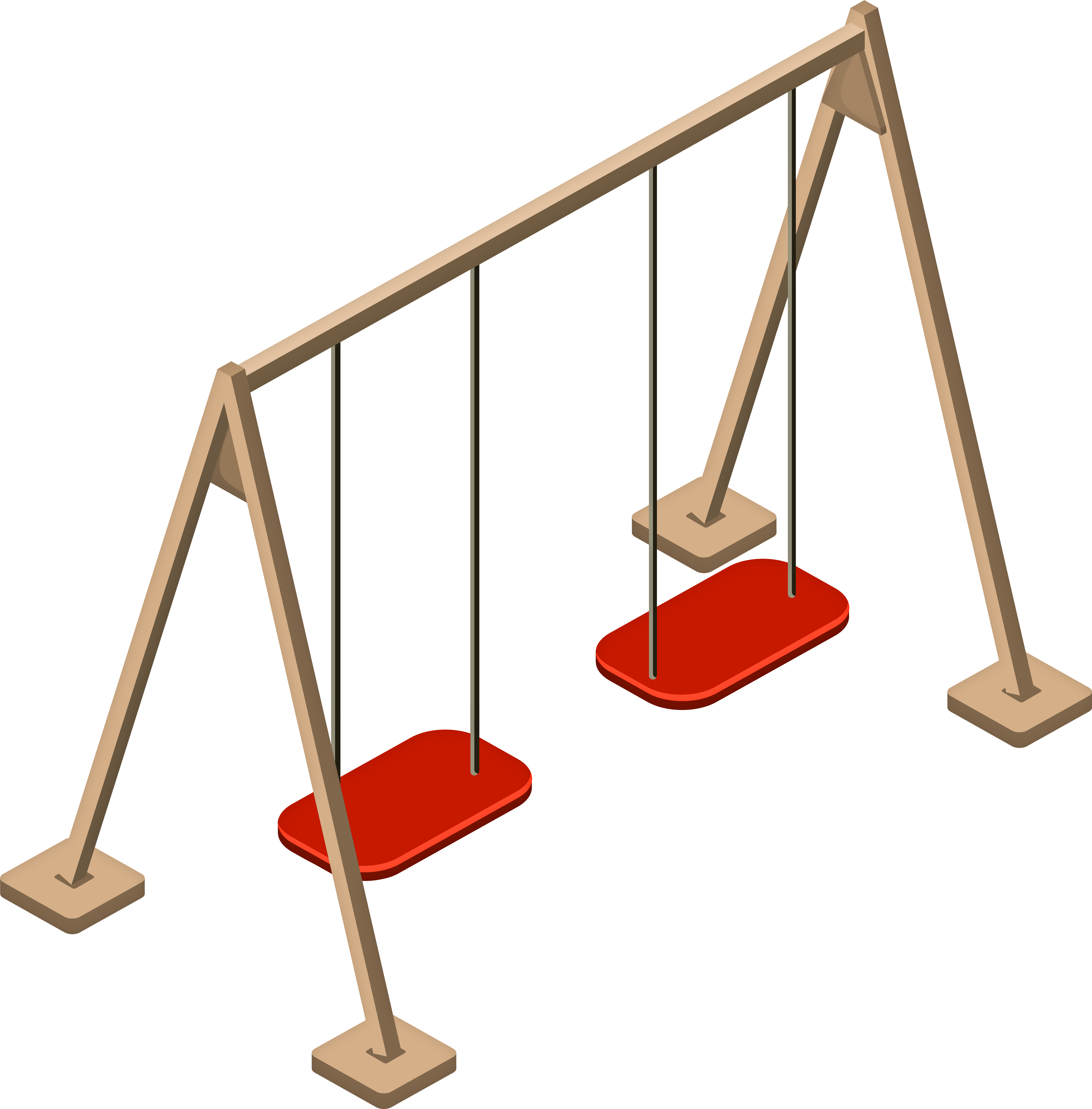 Double Wooden Swing Png Clip Art - Double Wooden Swing Png Clip Art (7881x8000)