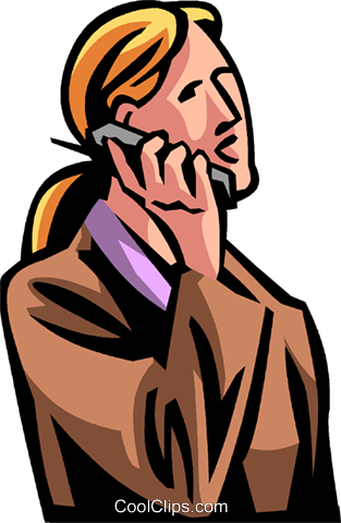 Businesswoman Talking On A Cell Phone Royalty Free - Illustration (313x480)