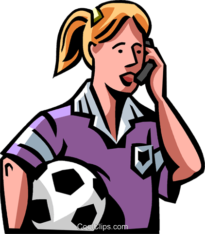 Soccer Player Talking On Her Cell Phone Royalty Free - Child (422x480)