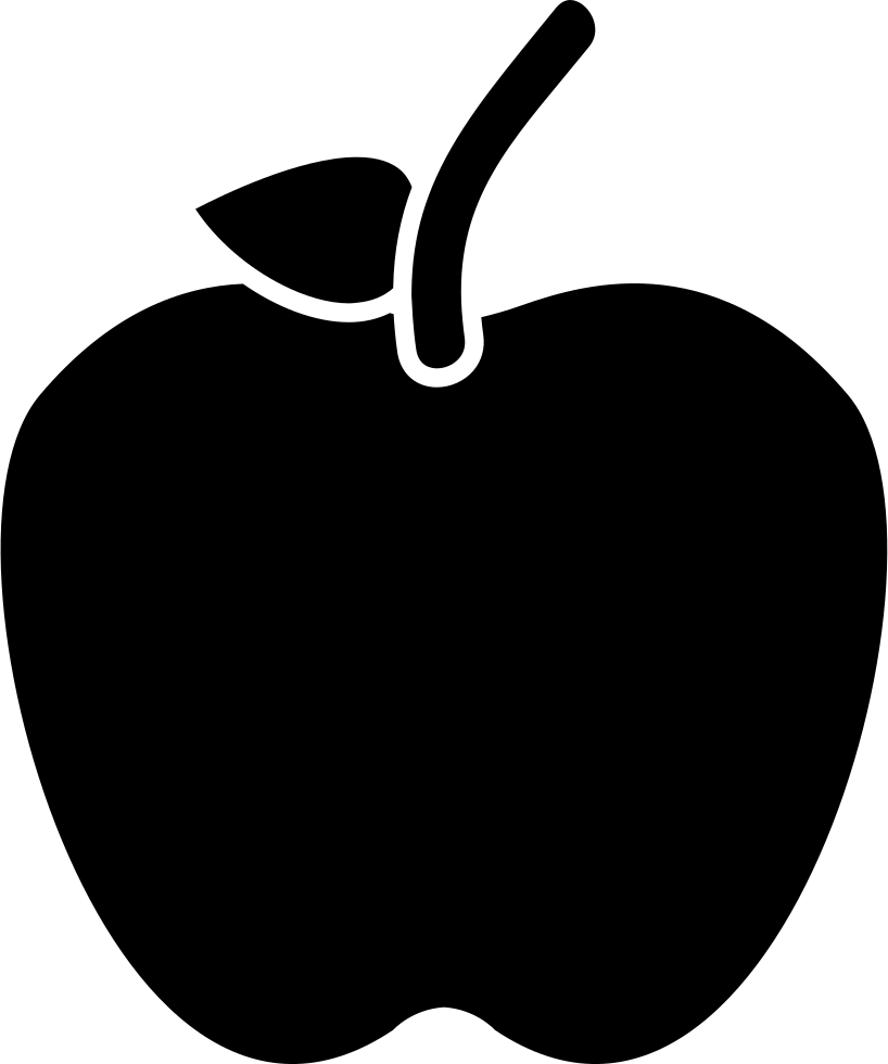 Apple With Stem And Leaf Svg Png Icon Free Download - Portable Network Graphics (818x980)