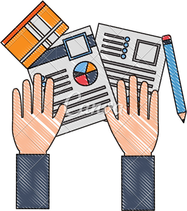Hands Resume Documents Notebook And Pencil - Résumé (800x800)