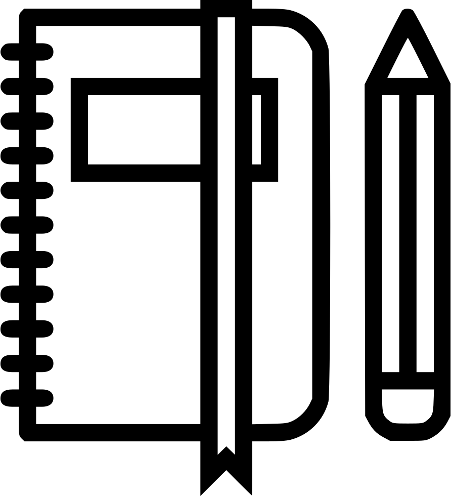 Book Folder Pen Pencil Notebook Education Log Office - Icon Book And Pencil (892x980)