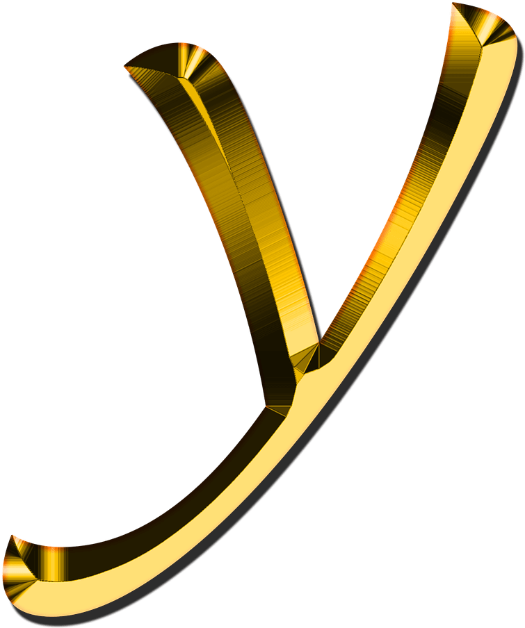 Small Letter Y Transparent Png - Huruf A Emas (1271x1280)