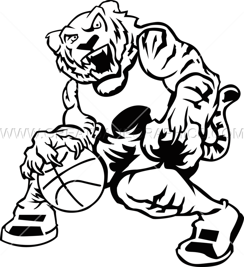 Jpg Black And White Production Ready Artwork For T - Tiger With Basketball Clipart Black And White (825x903)