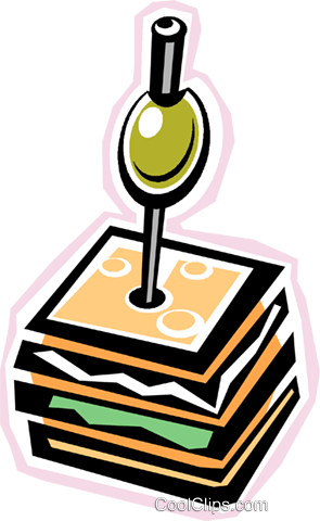 Cocktail Sandwich Royalty Free Vector Clip Art Illustration - Cocktail Sandwich Royalty Free Vector Clip Art Illustration (295x480)
