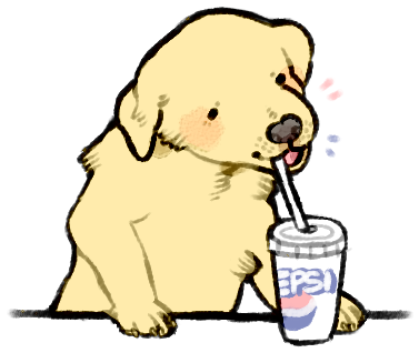Sip - Dog Drinking Pepsi (391x335)