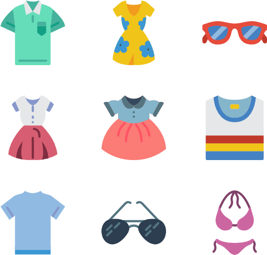 Graphic Free Library Clothes Icon Packs Svg Psd Png - Summer Clothes Png (600x564)