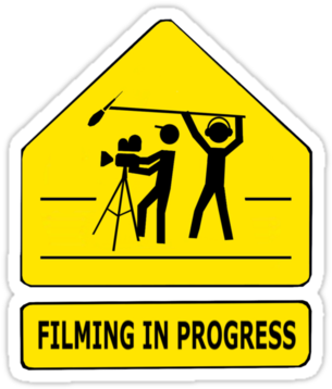 Become Part Of History - Quiet Please Filming In Progress Sign (375x360)