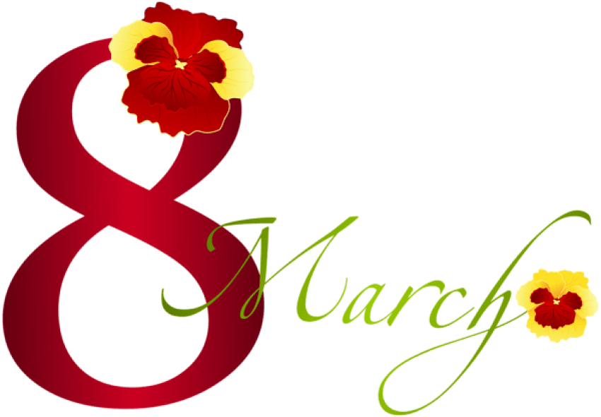 Free Png March 8 With Pansies Png Images Transparent - March 8 Png (850x590)