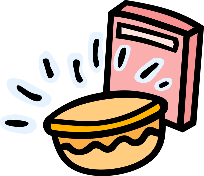 Cold Cereals Royalty Free Vector Clip Art Illustration - Cold Cereals Royalty Free Vector Clip Art Illustration (813x700)