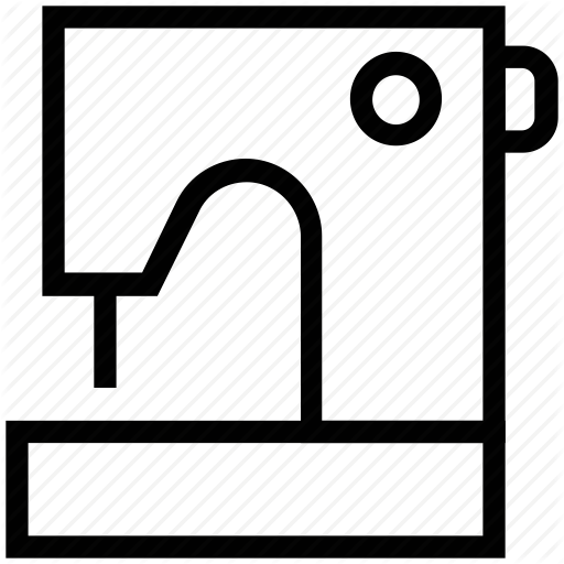 Clip Art Black And White Line By Vectors Market Sew - Sewing (512x512)