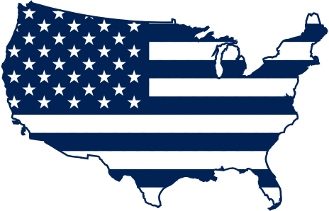 Nationwide Service - Black And White American Flag Map (464x298)