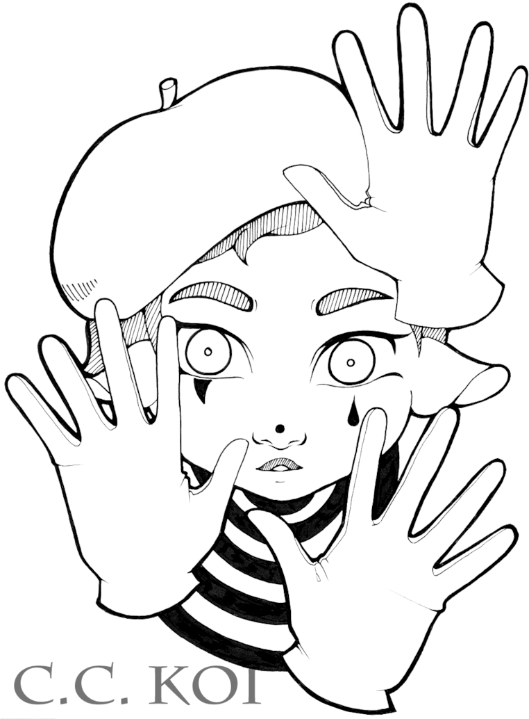 Mime Girl By Toxicoxygen On Deviantart - Mime Face Png (768x1039)