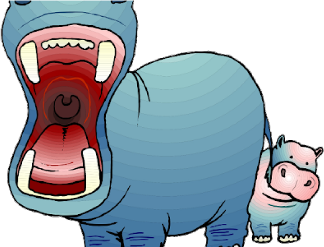 Royalty Free Library Black And White Free On Dumielauxepices - Hippo (640x480)