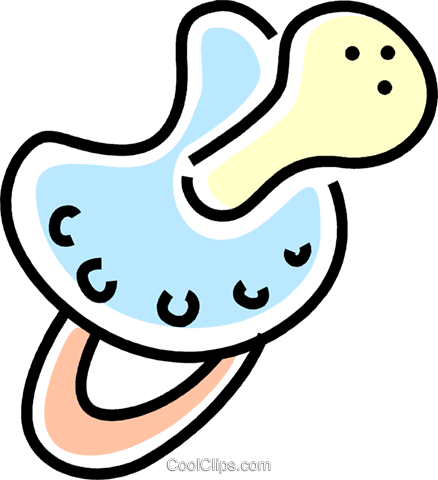 Pacifier Royalty Free Vector Clip Art Illustration - Baby Pacifier Clip Art (438x480)