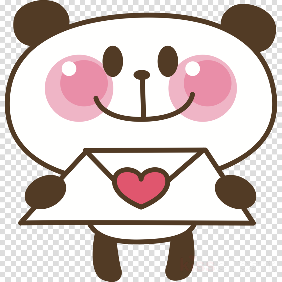 Giant Panda Clipart Giant Panda Panda Love - Love Letter Clip Art (900x900)