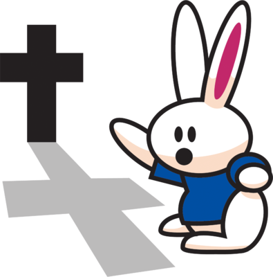 Easter Bunny At Cross Image - Easter Bunny At Cross Image (395x400)