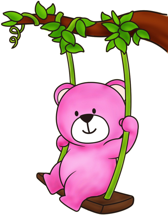 Cartoon Animal On A Swing (600x772)