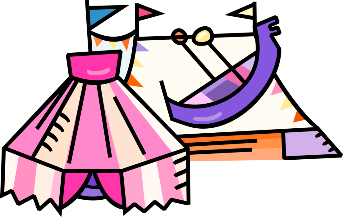 Vector Illustration Of Circus Tent Traditional 'big - Illustration (1104x700)