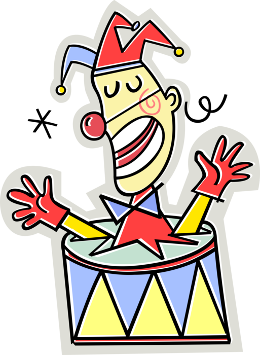 Vector Illustration Of Big Top Circus Clown Performs - Vector Illustration Of Big Top Circus Clown Performs (513x700)