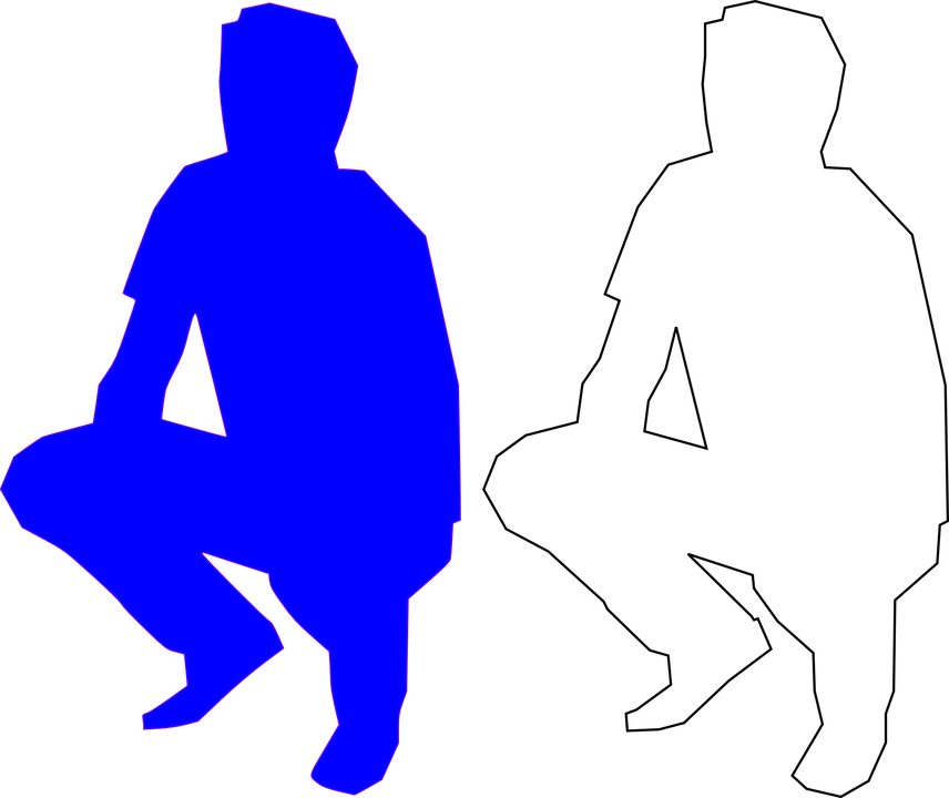 Man Squatting Clipart (856x720)