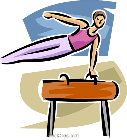 Gymnast Performing On The Pommel Horse Royalty Free - Clip Art (435x480)
