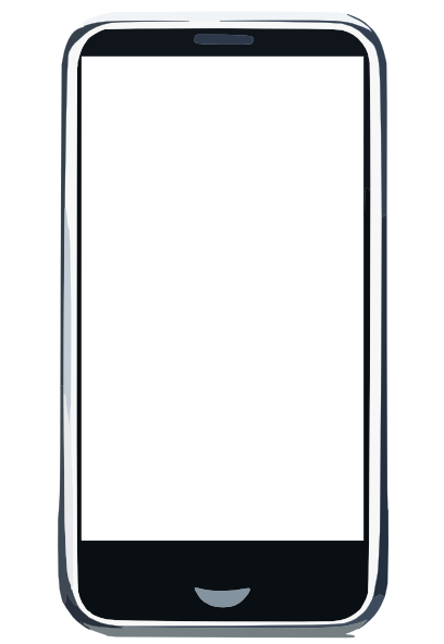 Iphone Copy Clip Art At Clker - Cellphone Clip Art Black And White (408x592)