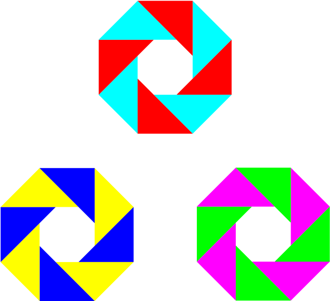 Free Half Squares 3 Octogons - Clip Art (800x800)