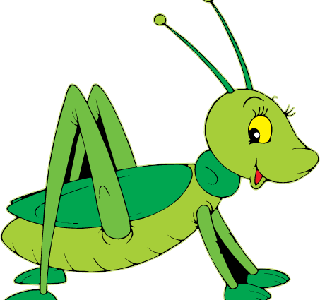 Banner Freeuse Stock Grasshopper Clipart Cute - Cartoon Grasshopper Png (453x425)