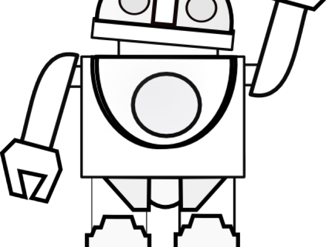 Grasshopper Clipart Black And White - Clip Art Black And White Robot (640x480)