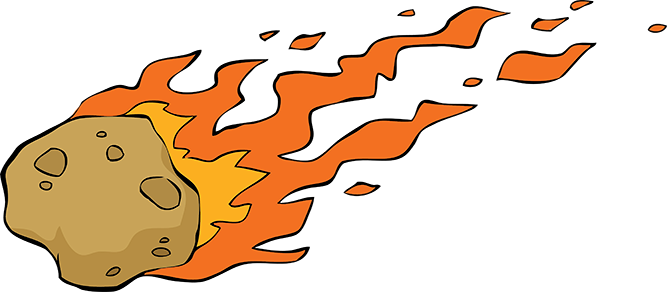 Image Free Download Collection Of Free Formed Transparent - Meteor On Fire Cartoon (667x292)