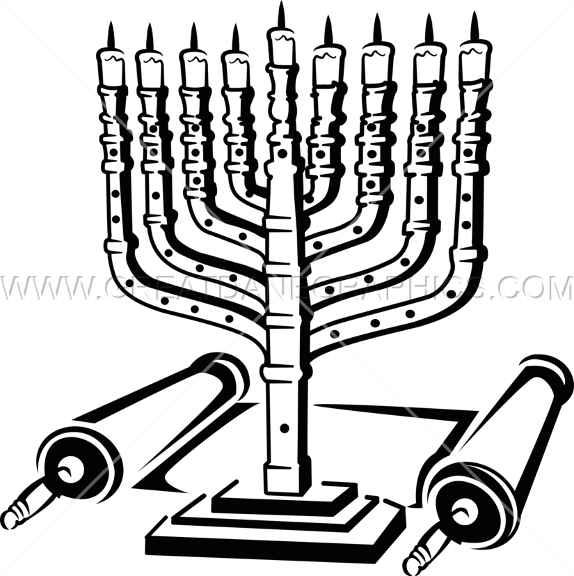 Picture Black And White Menorah Dreidel Production - Scalable Vector Graphics (825x827)