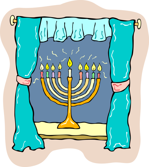 Hanukkah Clipart Lampstand - Dreidel (623x700)