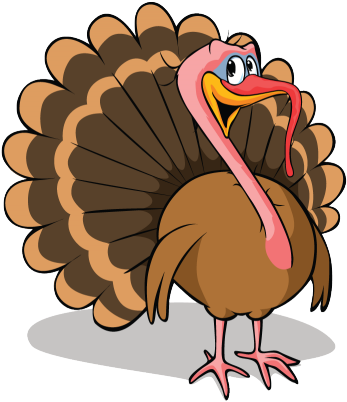 A Plump Turkey - Kalkoen Cartoon (400x409)