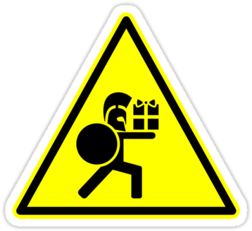 Sticker375x360-u1 - Rotating Parts Sign (375x360)