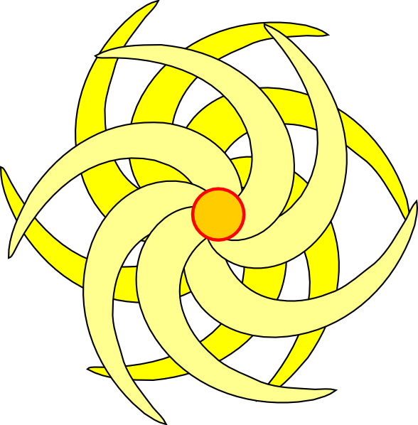 Yellow Spiral Flower Clip Art At Clker - Flower (588x598)