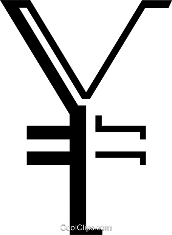 Yen Sign Royalty Free Vector Clip Art Illustration - Illustration (352x480)