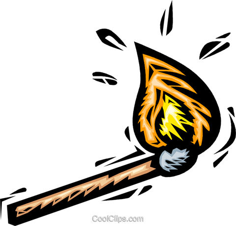 Match On Fire Royalty Free Vector Clip Art Illustration - Match On Fire Royalty Free Vector Clip Art Illustration (480x461)