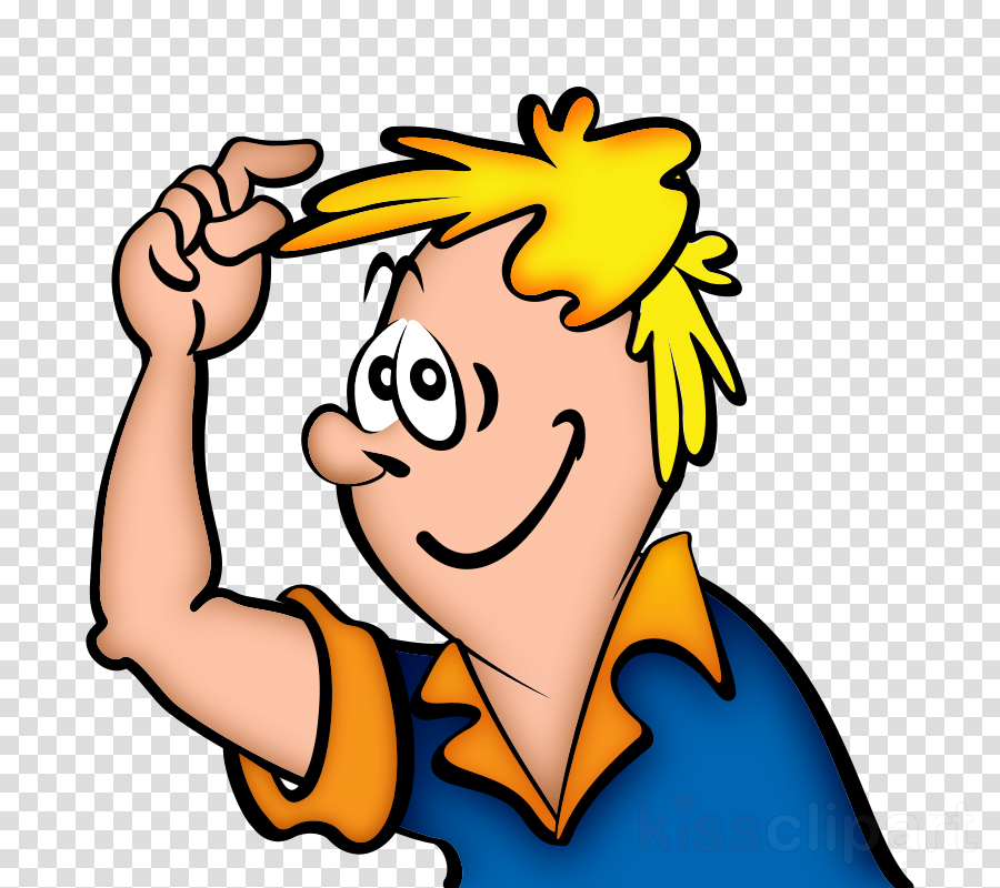 Boy Thinking Cartoon Png Clipart Clip Art - Put On A Hat (900x800)