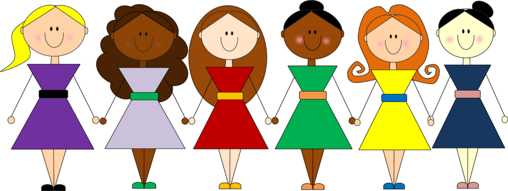Group Clipart Friendship 8 Girl Friends - Moms Group Clip Art (1024x386)