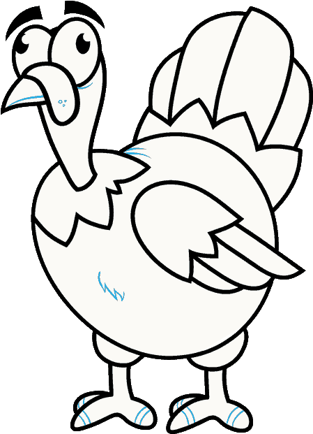 How To Draw A Cartoon Turkey In Few Easy Steps Drawing - Draw A Turkey (680x680)