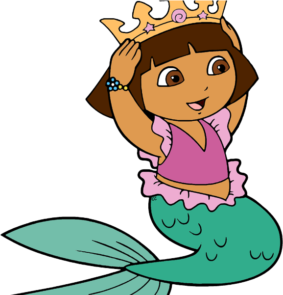 Characters In Dora Cartoon The Explorer Clip - Dora Mermaid (590x600)