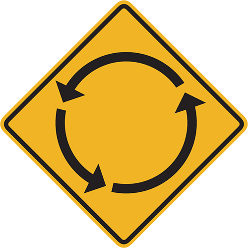 Roundabout Circle - Traffic Sign (500x499)