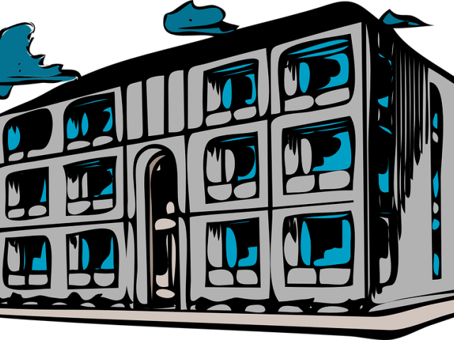 Apartment Complex Clipart Business Building - Run Down Building Clipart (640x480)