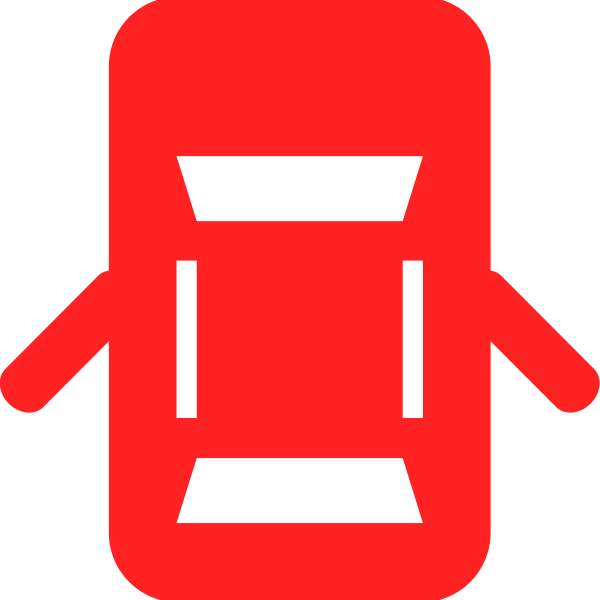 Door / Doors Open Warning Symbol In Red - Red (600x600)