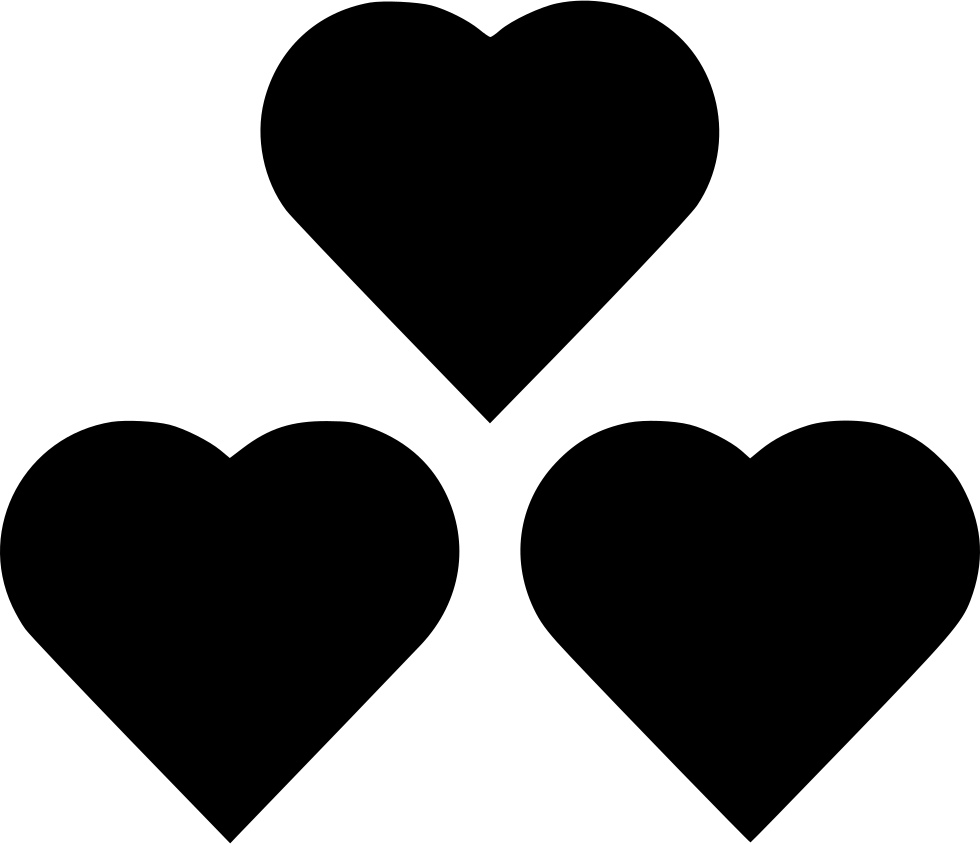 Three Hearts Valentines Txt Comments - Portable Network Graphics (980x844)