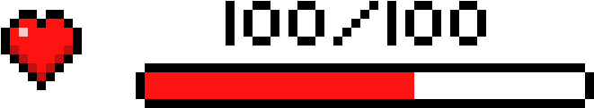 Heart Bar - Pixel Heart Bar (760x280)