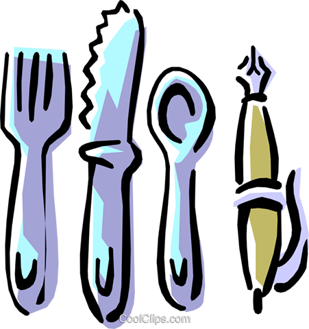 Eating Utensils With Pen Royalty Free Vector Clip Art - Meals And Memories: A Cookbook/memoir: Odyssey Project (451x480)