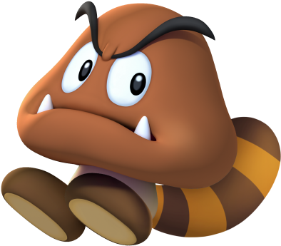 Tanooki Goomba Artwork - Commander Koopa (400x347)